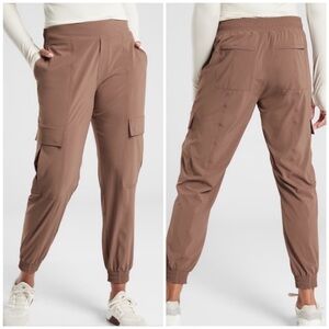 Athleta Chelsea Cargo Utility Jogger Pant Mineral Brown 12